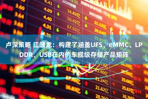 卢深策略 江波龙：构建了涵盖UFS、eMMC、LPDDR、USB在内的车规级存储产品矩阵